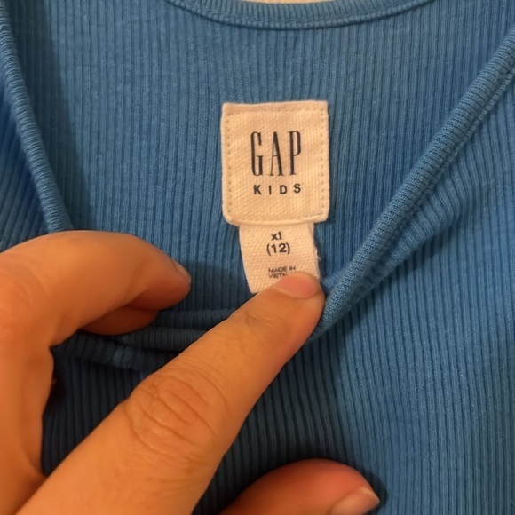 Blue and White Striped Kids Dress Gap XL size 12 - Picture 2 of 3